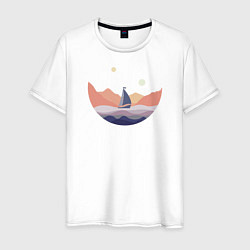 Мужская футболка Яхта в океане