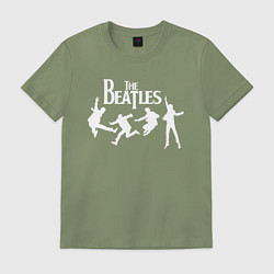 Футболка хлопковая мужская The Beatles, цвет: авокадо