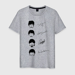 Мужская футболка The Beatles автографы
