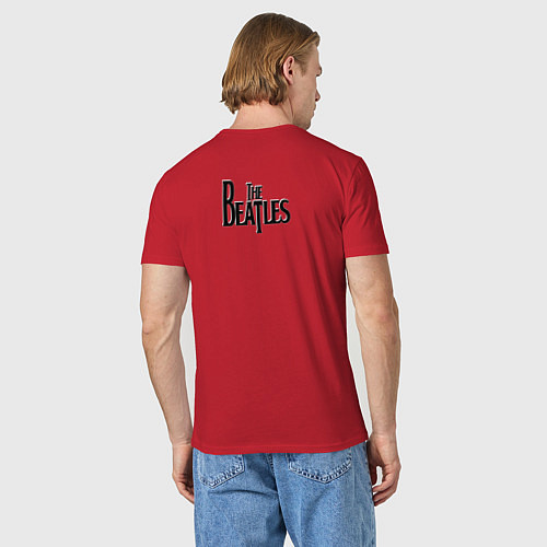 Мужская футболка The Beatles автографы / Красный – фото 4