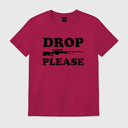 Футболка хлопковая мужская Drop Please, цвет: маджента