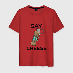 Футболка хлопковая мужская Say Cheese, цвет: красный