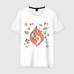 Мужская футболка Влюблённые лисички акварелью