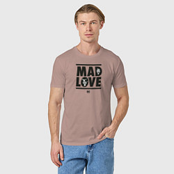 Футболка хлопковая мужская Mad love, цвет: пыльно-розовый — фото 2