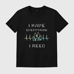 Футболка хлопковая мужская I have everything I need, цвет: черный