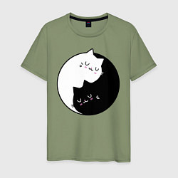 Мужская футболка Yin and Yang cats