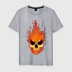 Мужская футболка Fire flame skull