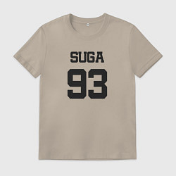 Футболка хлопковая мужская BTS - Suga 93, цвет: миндальный