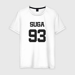 Футболка хлопковая мужская BTS - Suga 93, цвет: белый