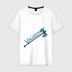 Мужская футболка Valheim светлое лого с секирой