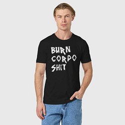 Футболка хлопковая мужская BURN CORPO SHIT, цвет: черный — фото 2