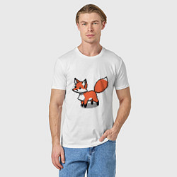 Футболка хлопковая мужская Minecraft Pixel art fox, цвет: белый — фото 2