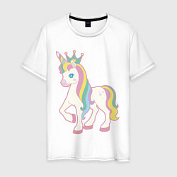 Мужская футболка Единорог корона лошадка
