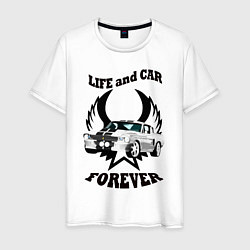 Мужская футболка Life and car forever