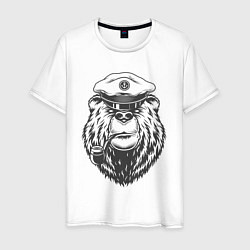 Мужская футболка Русский медведь - моряк