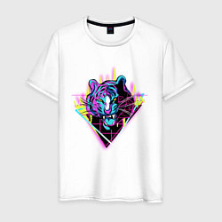 Мужская футболка Retrowave Neon Tiger
