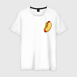 Футболка хлопковая мужская Hot dog, цвет: белый