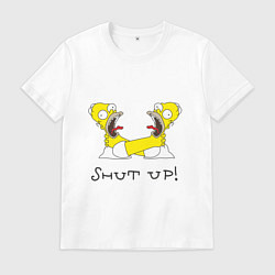 Футболка хлопковая мужская Shut up!, цвет: белый