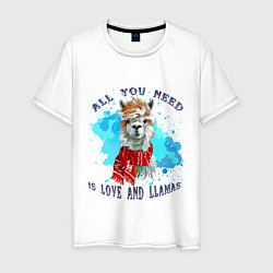 Мужская футболка Любовь и ламы