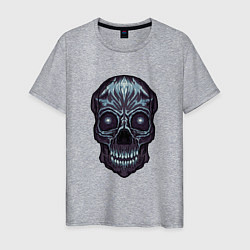 Футболка хлопковая мужская Skull, цвет: меланж