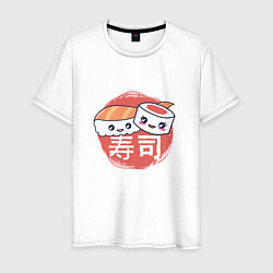 Мужская футболка Кусочки суши и роллов