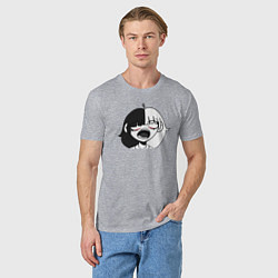 Футболка хлопковая мужская Кричащая аниме девушка, цвет: меланж — фото 2