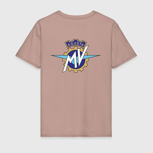 Мужская футболка MV Agusta Мото Лого Z / Пыльно-розовый – фото 2