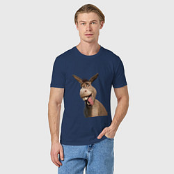 Футболка хлопковая мужская Шрек: Осел, цвет: тёмно-синий — фото 2