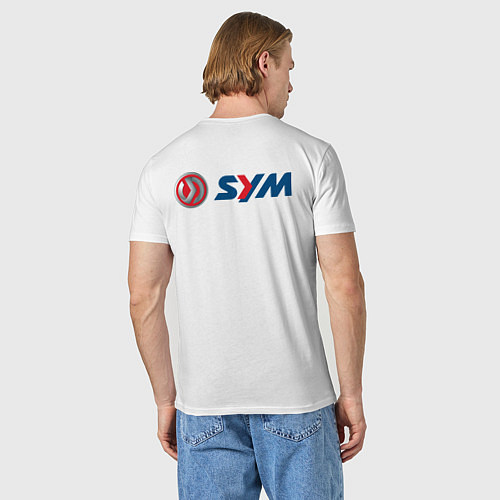 Мужская футболка Sym Мото Лого спина Z / Белый – фото 4