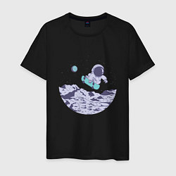 Мужская футболка Космонавт Скейтер на Луне