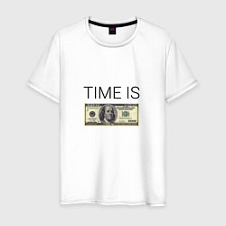 Футболка хлопковая мужская TIME IS MONEY, цвет: белый