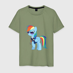 Футболка хлопковая мужская Pony - Rainbow Dash, цвет: авокадо
