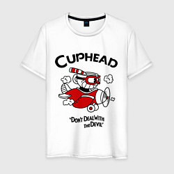 Мужская футболка Cuphead на самолёте