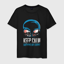 Мужская футболка Keep Calm Земляне странные