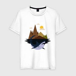 Мужская футболка Abstract Geometry Shark Island
