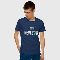 Футболка хлопковая мужская PUBG NEW STATE ПАБГ, цвет: тёмно-синий — фото 2
