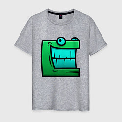 Мужская футболка Geometry Dash Green cube Z