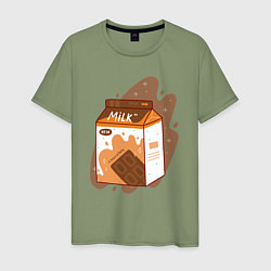 Мужская футболка Коробка шоколадного молока