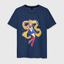 Футболка хлопковая мужская Sailor Moon Kawaii, цвет: тёмно-синий
