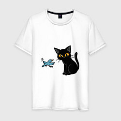 Мужская футболка Котик и птичка