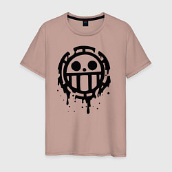 Мужская футболка One Piece знак черной краской