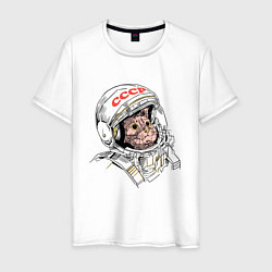 Мужская футболка СССР Кот космонавт