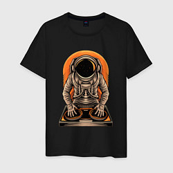 Футболка хлопковая мужская Космонавт диджей - cosmo DJ, цвет: черный