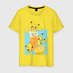 Мужская футболка Пикачу в лимонаде