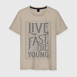 Мужская футболка Live fast, die young