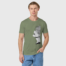 Футболка хлопковая мужская Мафую поет на концерте, цвет: авокадо — фото 2