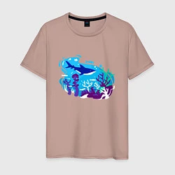 Мужская футболка Акула и подводный мир