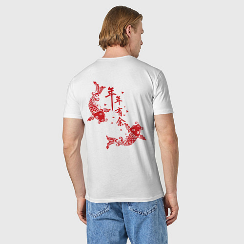 Мужская футболка Карпы кои / Белый – фото 4