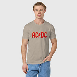 Футболка хлопковая мужская ACDC, цвет: миндальный — фото 2