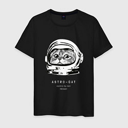 Мужская футболка ASTRONAUT CAT КОТ КОСМОНАВТ
